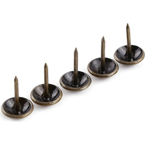 100 clous décoratifs vintage avec étiquettes en métal bronze, adaptés à la décoration de meubles, canapés, chaussures, portes, etc.