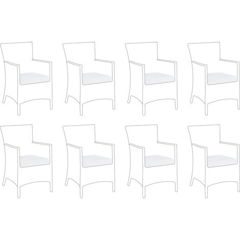 Set di 8 pezzi di copricuscini per sedie da giardino per esterni Off-White Italia