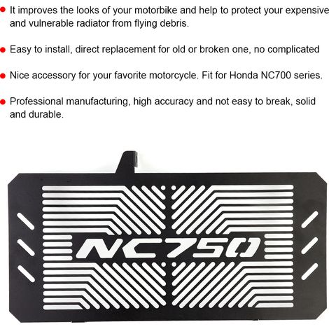 Grille de Radiateur Noir pour Moto Honda NC750 - Protection de Radiateur (1/5)