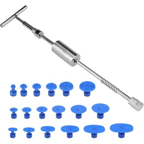 YMYNY 19pcs Slide Hammer Dent Removal Kit, Caravan Dent Removal, Paintless Dent Removal, Paintless Car Dent Repair Tool, T-Type Dent Puller, Slide Hammer Bar (1/4)