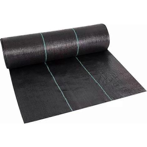 Barrière de jardin 10 m, membrane de protection pour sol, accessoire de jardin, tapis de protection pour arbres, toile de gazon, film barrière extérieur en PE (1/4)