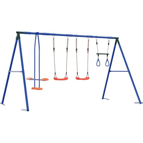 Ensemble de balançoires d'extérieur Multicolore Acier et PE vidaXL