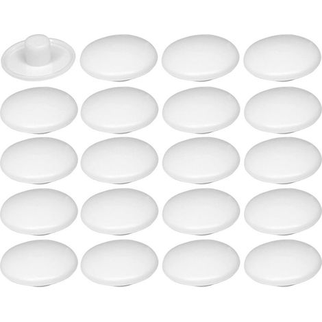20 copriviti in plastica 4 x 2,7 x 11,8 mm Confirmat Tappo per foro per mobili Protezione universale, bianco (1/3)