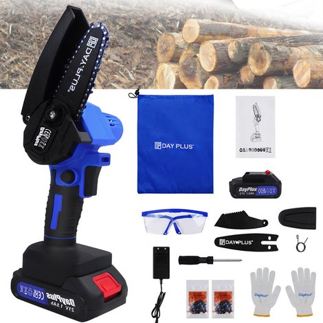 Electric Super Power Chainsaw & Battery Sharpening Saw Wood Cutter Garden Tool with one Li-Ion Battery&2 Chains (1/5)