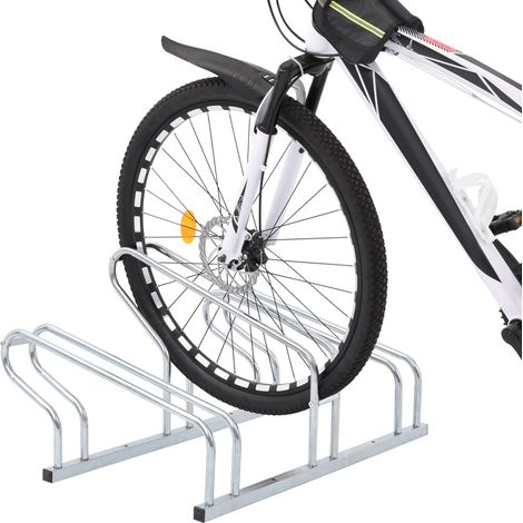 Support de vélo au sol autoportant pour 3 vélos acier galvanisé (1/5)
