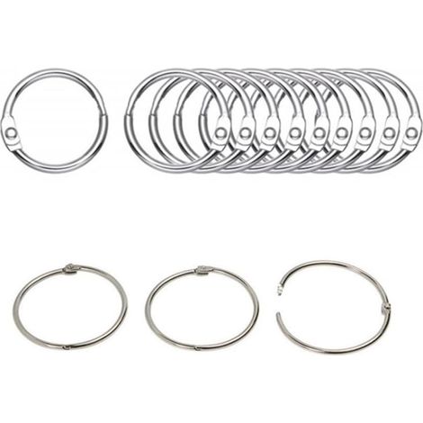 10 pièces Anneaux de Rideau à Ouvrir, Anneaux de Rideau de 15 mm, Anneaux de Rideau, Anneaux Ronds, Pinces à Rideaux, Argent (1/4)