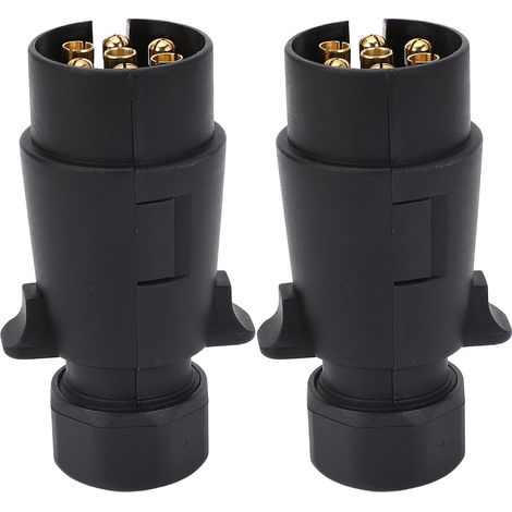 Connecteur de prise de remorque à 7 broches, fixation ferme, câblage rond fiable pour véhicule RV bateau 12V 24V 2 pièces (1/5)
