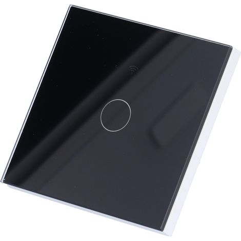 Einzelgang-Berührungsschalter für Tuya Zigbee Intelligente Fernlichtschalterplatte mit Hintergrundbeleuchtung (Schwarz) (1/5)