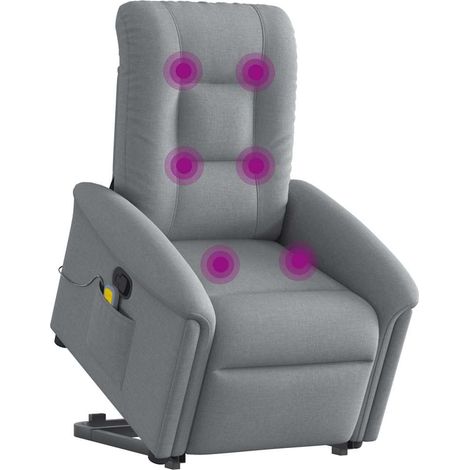 Maison Exclusive - Sillón de masaje reclinable de pie de tela gri