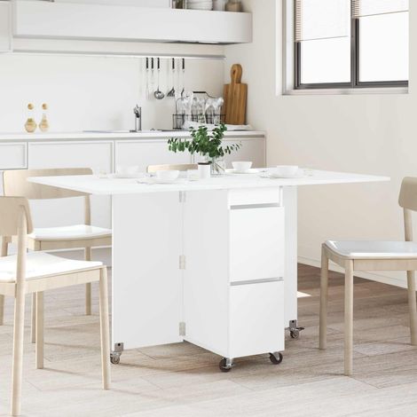 vidaXL Dinning Table 2 pcs 140 x 80 x 77 cm Engineered Wood White