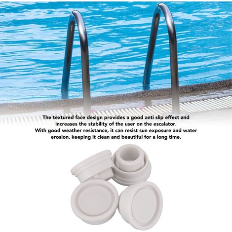 Protectores de goma para escaleras de piscina, topes antideslizantes y resistentes a los golpes, paquete de 4 (1/5)