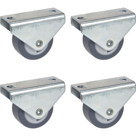 4er Set Möbel-Bockrollen 30 mm mit spurloser TPE-Platte, Tragkraft 105 kg (1/4)