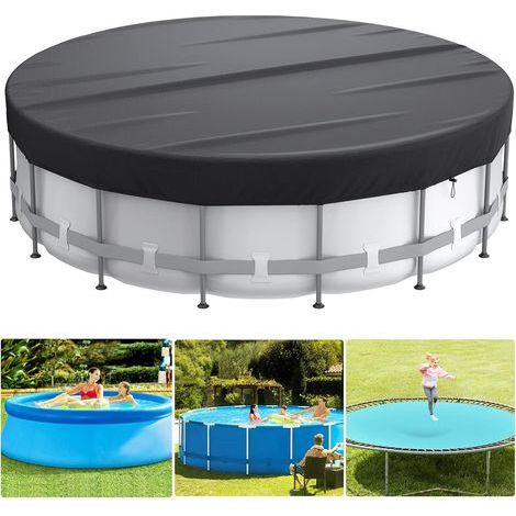 Schwimmbadabdeckung, Schutzabdeckung für Schwimmbecken, wasserdicht und UV-beständig, runde Schwimmbadabdeckung (430x430x20 cm) (1/5)