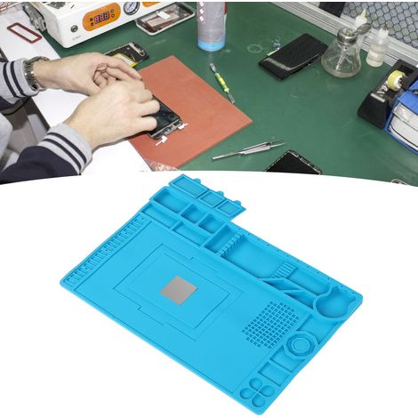 Tapis de réparation magnétique isolant thermique 607, résistant aux hautes températures, pour ordinateurs et téléphones portables, tapis de table de soudage pour pistolet à air chaud et fer à souder, (1/5)