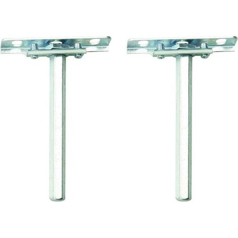 Soporte de pared ajustable invisible en forma de T para estantes – Acero plateado – Para estantes de hasta 24 mm de grosor – Fijación con tornillos – Paquete de 2 (1/2)