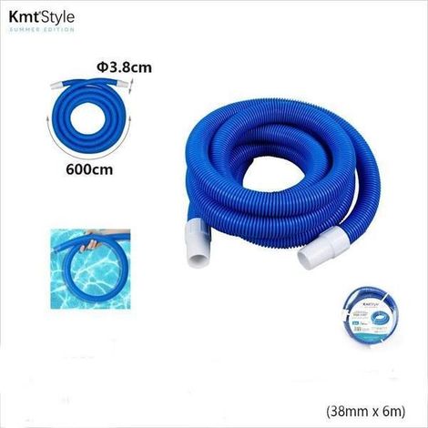 manguera azul universal de evacuacion para piscina portatil 3,8cms x 600 cms kmtstyle