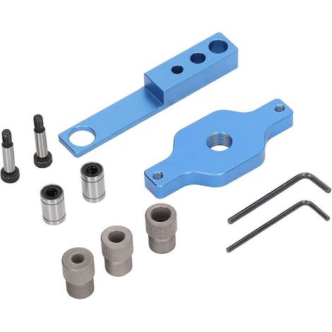 Jeu de 11 gabarits de perçage en alliage d'aluminium, gabarit de perçage pour tourillons pour le travail du bois (1/4)