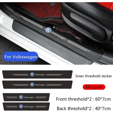 (4 pièces Seuil intérieur) Autocollants de seuil de porte de voiture,bande anti-rayures,protection de coffre pour VW Polo,Golf,Passat,Touran,Bora,Beetle,Jetta,Tiguan (1/3)