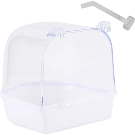 1 Baignoire pour Oiseaux, Transparent, Facile à Nettoyer, Accessoire de Cage, pour Perruches et Cacatoès