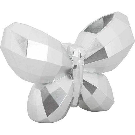 Vase en polyrésine argenté Butterfly 22.5 x 8 x 15 cm