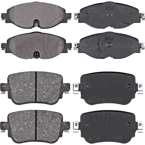 KIT PASTIGLIE FRENO ANTERIORI E POSTERIORI compatibile con VW CADDY IV CASSONE/LIMOUSINE SPAZIOSA (SAA, SAH) / PASTIGLIE FRENANTI AUTO OEM 37958,35001 / SOSTITUZIONE DIRETTA / BASSA POLVERE / SILENZIO