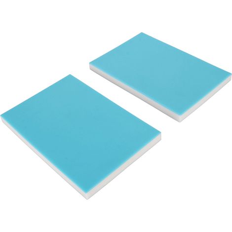 Lot de 2 blocs de gravure en caoutchouc double couche, épaissis, bleu et blanc, pour tampons DIY (1/5)