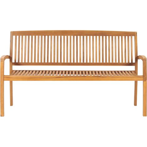 Maison Exclusive - Gartenbank 3-Sitzer Stapelbar 159 cm Massivhol