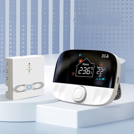 Thermostat intelligent WiFi pour chauffage électrique/eau, chaudières à gaz, thermostat de chauffage WLAN à télécommande vocale, thermostat WiFi programmable avec récepteur, 433 supports (1/5)