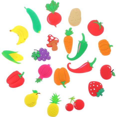 Autocollants Magnétiques Décoratifs Pratique pour Notes en PVC Plastique Lot de 20 de Légumes 3D pour Réfrigérateur Café ou Restaurant (1/5)