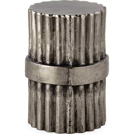 Table d'appoint en métal texturé - nickel et noir (1/3)