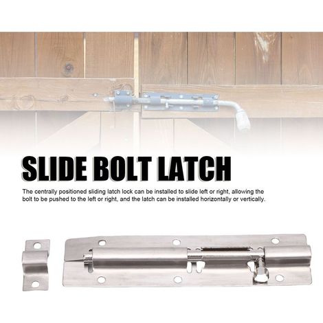 Serrure à Coulisse 304 Acier Inoxydable 15 cm, Serrure de Sécurité à Glissière Pour Wardrobes Grands et Garage Cabinets (1/5)