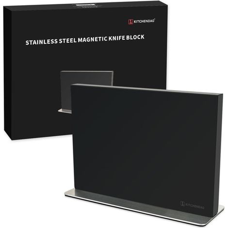Bloc à couteaux magnétique en acier inoxydable 30cm double face avec aimant puissant et base lestée (1/4)
