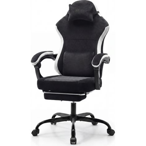 Gaming Stuhl ergonomisch, réglable en hauteurer Schreibtischstuhl avec Nackenkissen & Rückenki professionnel (1/5)