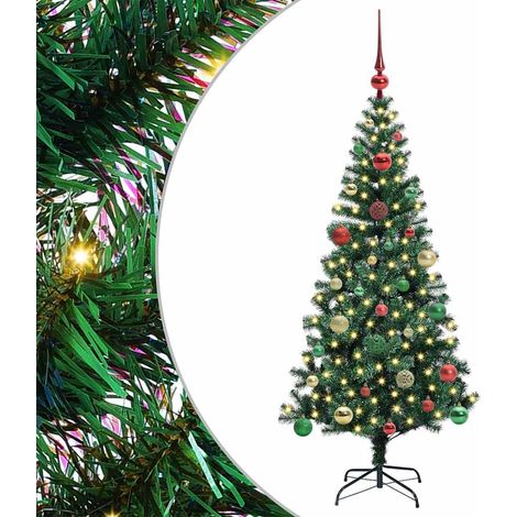 Sapin de Noël，Arbre de Noël artificiel pré-éclairé Vert 150 cm PVC et métal CFW41450 (1/5)