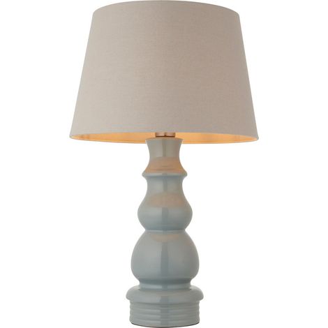 Lampe de table céramique gris-bleu abat-jour E27 Endon (1/5)
