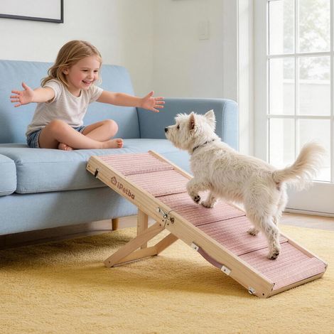 Rampe pour Petit Chien pour lit, canapé et Voiture, Pliable et Portable avec Hauteur réglable 21" Jusqu’à 16 kg (1/5)