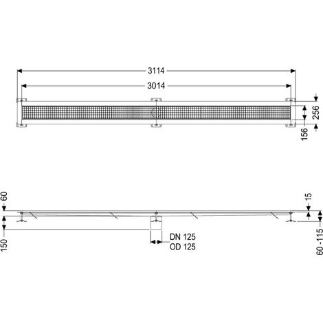 -Kastenrinne Ferrofix Klebeflansch H: 15 mm, 153 x 3011 mm