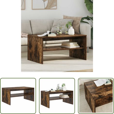 Holzwerkstoff Couchtisch -  Couchtisch Geräucherte Eiche 80 x 50 x 40 cm Holzwerkstoff (1/5)