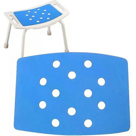 Tapis de bain antidérapant en mousse EVA pour siège de douche avec adhésif, idéal pour les personnes handicapées, les personnes âgées et les personnes à la silhouette courbée (tabouret non inclus). (1/5)