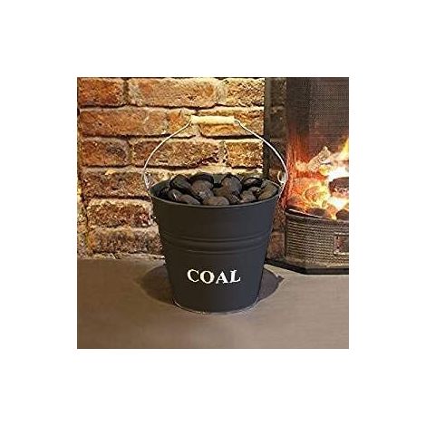 Vintage 12L Cast Iron Coal Bucket, Black Coak Bucket With Carry Handle Fireside Fireplace Wood Burner Accessory Coal Bucket Wood Log Holder Kindling Bucket Metal (1/2)