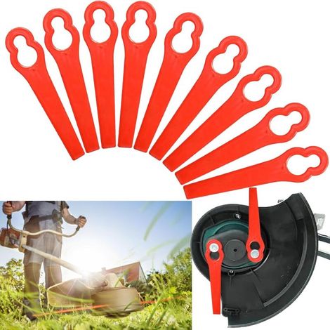 100 Stück Ersatz-Kunststoffmesser, Rasenkantenmesser für Rasenmäher, Kunststoffmesser für Garten- und Rasenkanten (Rot)