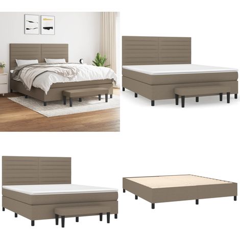 Boxspringbett mit Matratze Taupe 160x200 cm Stoff - Boxspringbett - Doppelbett - Betten - Schlafräume - Wohnzimmereinrichtung - Home & Living (1/5)