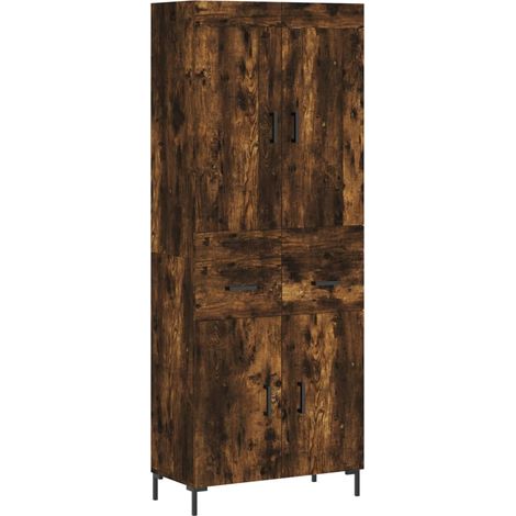 Buffet,Meuble de Rangement,Bahut haut Chêne fumé 69,5x34x180 cm Bois d'ingénierie CFW379187 (1/5)