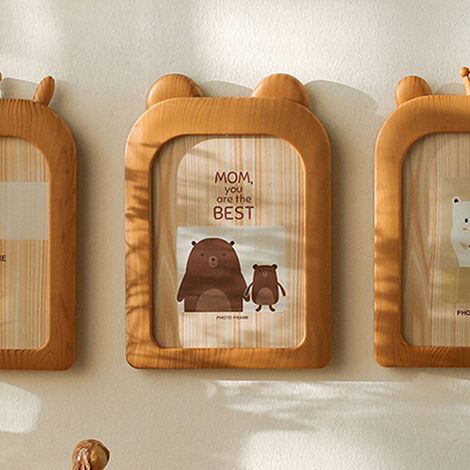 Cadre photo mignon et créatif de 7 pouces de style Instagram, idéal pour une table, une école maternelle, une décoration murale, un bureau, comme cadre photo de dessin animé ou cadre photo d'ours brun (1/5)