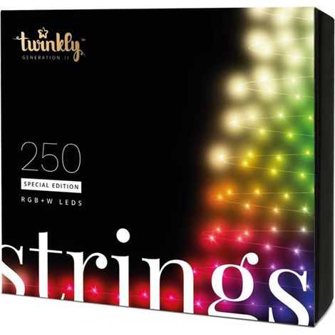 Guirlande lumineuse de Noël 20m – 250 LEDs multicolores RGBW – IP44 pour intérieur et extérieur – Commande par application – Twinkly