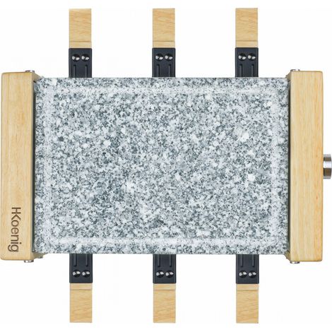 Appareil à raclette 6 personnes – Pierre à cuire – Puissance 900 W – Thermostat réglable avec témoin lumineux – Plaque amovible – Hkoenig (1/5)