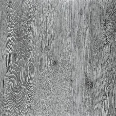 PVC Adhesive Floor Tiles Grey Lino Floor Adhesive 30 cm x 30 cm Waterproof Imitation Oak Wood for Kitchen Bathroom Self-Adhesive Tiles Non-Slip (1/5)