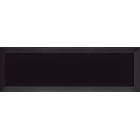 Carrelage mural uni noir brillant 10x30 cm biseauté – Finition miroir pour salle de bain et cuisine – Fabrication espagnole – Ribesalbes (1/3)