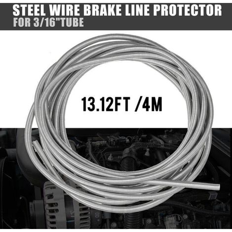 Protecteur de conduite de frein en acier inoxydable pour tuyaux de 3/16" (1/4)