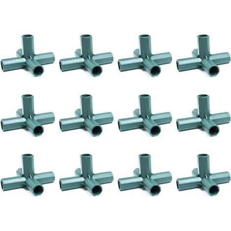 Lot de 12 connecteurs en PVC 5 voies 16 mm pour cadre de serre robuste (1/2)